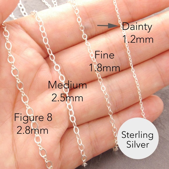 14/16/18" Dainty Sterling Silver Chain w/ Spring Clasp (posh 270-1sd) - Picture 2 of 7